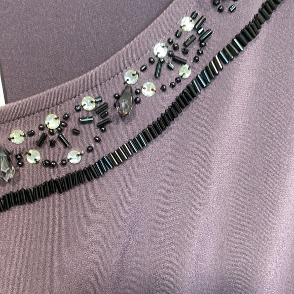 NWT purple w/beading dress Banana Republic MEDIUM - Picture 5 of 9